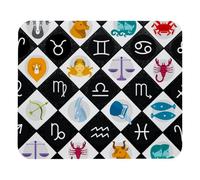 Eslifey Tapis de souris confortable Zodiaque Astrologie Horoscope Constellation Étoiles Tapis de souris de bureau 21 x 25 cm Base en caoutchouc antidérapant Améliore la vitesse et la précision