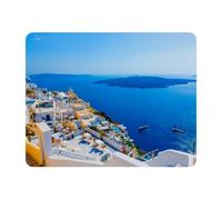 Eslifey Tapis de souris rectangulaire, Grèce Santorin Caldera, tapis de souris de bureau étendu avec base en caoutchouc antidérapant, pour joueur, bureau et maison, 28 x 22,9 cm