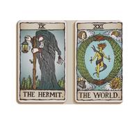 Eslifey Tapis de souris rectangulaire, Hermit and the World Tarot Cards Illustration Extended Desk Pad avec base en caoutchouc antidérapant, sous-main protecteur pour joueur, bureau et maison, 27,9 x