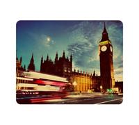 Eslifey Tapis de souris rectangulaire, Londres le Big Ben Horloge de nuit avec base en caoutchouc antidérapant, tapis de souris protecteur pour joueur, bureau et maison, 27,9 x 22,9 cm