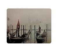 Eslifey Tapis de souris rectangulaire, motif bateaux, Venise, Italie, gondole, lagon, bureau étendu, avec base en caoutchouc antidérapant, tapis de protection pour joueur, bureau et maison, 27,9 x