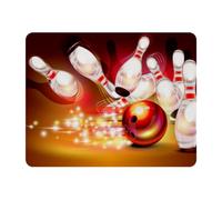 Eslifey Tapis de souris rectangulaire, motif boule de bowling rouge s'écrasant dans les broches, tapis de souris de bureau étendu avec base en caoutchouc antidérapant, protection de bureau pour joueur