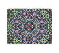 Eslifey Tapis de souris rectangulaire, motif cercle arabe tie-dye avec base en caoutchouc antidérapant, tapis de protection pour joueur, bureau et maison, 27,9 x 22,9 cm