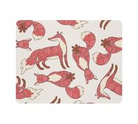 Eslifey Tapis de souris rectangulaire, motif renard mignon, renard de la forêt, griffonnage, tapis de souris de bureau étendu avec base en caoutchouc antidérapant, tapis de protection pour joueur