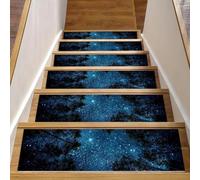 Eslifey the Milky Way Lot de 15 tapis d'escalier d'intérieur antidérapants pour marches en bois, 76,2 x 20,3 cm, pour chiens, enfants, personnes âgées avec adhésif réutilisable