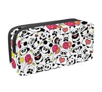 Eslifey Trousse à crayons, beau pandas, danse, amour, cœur, grande capacité, trousse à crayons, Multicolore 7., 2.3x8.2x3.9in/6x21x10cm, Trousse de beauté