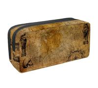 Eslifey Trousse à crayons, carte nautique, boussole marron, grande capacité, trousse à crayons, Multicolore 3., 2.3x8.2x3.9in/6x21x10cm, Trousse de beauté