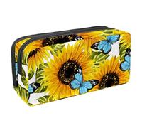 Eslifey Trousse à crayons, chapeau de Noël flamant rose avec motif cœur de canne à sucre d'orge grande capacité, Multicolore 6., 2.3x8.2x3.9in/6x21x10cm, Trousse de beauté