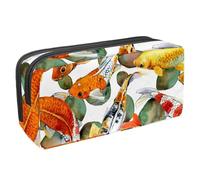 Eslifey Trousse à crayons, chapeau de Noël flamant rose avec motif cœur de canne à sucre d'orge grande capacité, Multicolore 4., 2.3x8.2x3.9in/6x21x10cm, Trousse de beauté