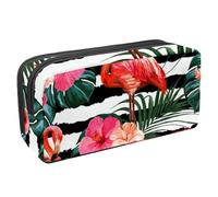 Eslifey Trousse à crayons, chapeau de Noël flamant rose avec motif cœur de canne à sucre d'orge grande capacité, Multicolore 9., 2.3x8.2x3.9in/6x21x10cm, Trousse de beauté