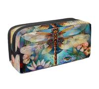 Eslifey Trousse à crayons, fleurs et libellules - Grande capacité - Pochette à crayons - Trousse à crayons, multicolore 1, 2.3x8.2x3.9in/6x21x10cm, Trousse de beauté