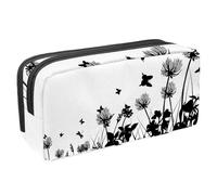 Eslifey Trousse à crayons, fleurs, silhouettes de papillons, grande capacité, trousse à crayons, papeterie, trousse à stylos, multicolore 1, 2.3x8.2x3.9in/6x21x10cm, Trousse de beauté