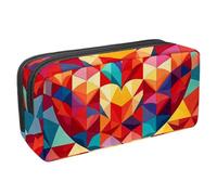 Eslifey Trousse à crayons, motif amour et géométrie, grande capacité, trousse à crayons, papeterie, multicolore 1, 2.3x8.2x3.9in/6x21x10cm, Trousse de beauté