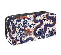 Eslifey Trousse à crayons, motif libellules colorées foncées, grande capacité, Multicolore 9., 2.3x8.2x3.9in/6x21x10cm, Trousse de beauté