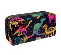 Eslifey Trousse à crayons, motif plumes de paon dorées, grande capacité, trousse à crayons, papeterie, multicolore 2, 2.3x8.2x3.9in/6x21x10cm, Trousse de beauté