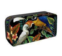 Eslifey Trousse à crayons, motif vectoriel aquarelle avec fleurs, roses et cactus - Motif tropical vif - Grande capacité - Trousse à crayons, Multicolore 9., 2.3x8.2x3.9in/6x21x10cm, Trousse de beauté