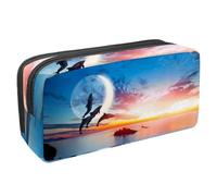 Eslifey Trousse à crayons, symbole du Pacifique, plumes, paix, amour, illustration, grande capacité, trousse à crayons, Multicolore 4., 2.3x8.2x3.9in/6x21x10cm, Trousse de beauté