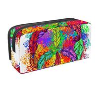 Eslifey Trousse à crayons, symbole du Pacifique, plumes, paix, amour, illustration, grande capacité, trousse à crayons, multicolore 1, 2.3x8.2x3.9in/6x21x10cm, Trousse de beauté