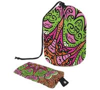 Eslifey Trousse à maquillage avec cordon de serrage, sac de maquillage portable en forme de tonneau, motif licorne magique, étoile et grande capacité, étanche, sac de toilette multifonctionnel,