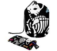 Eslifey Trousse à maquillage avec cordon de serrage, sac de maquillage portable en forme de tonneau, motif licorne magique, étoile et grande capacité, étanche, sac de toilette multifonctionnel,