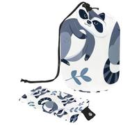 Eslifey Trousse de maquillage de voyage - Multifonctionnel - Organiseur rond - Motif raton laveur, multicolore, 9.9x6.9in/25.2x17.6cm