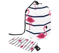 Eslifey Trousse de maquillage de voyage - Multifonctionnelle - Organiseur rond - Avec poche de rangement - Motif floral tropical noir, Multicolore 10., 9.9x6.9in/25.2x17.6cm