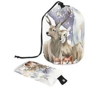 Eslifey Trousse de maquillage de voyage - Multifonctionnelle - Organiseur rond - Motif floral vert tropical, Multicolore 5., 9.9x6.9in/25.2x17.6cm