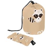 Eslifey Trousse de maquillage de voyage - Multifonctionnelle - Organiseur rond - Motif raton laveur et cœurs, multicolore 1, 9.9x6.9in/25.2x17.6cm