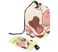Eslifey Trousse de maquillage de voyage - Multifonctionnelle - Organiseur rond - Motif raton laveur et cœurs, Multicolore 6., 9.9x6.9in/25.2x17.6cm