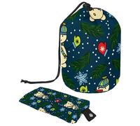 Eslifey Trousse de maquillage de voyage - Multifonctionnelle - Organiseur rond - Motif tête de chat - Gris et jaune, multicolore 2, 9.9x6.9in/25.2x17.6cm