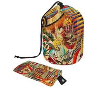 Eslifey Trousse de maquillage de voyage - Multifonctionnelle - Organiseur rond - Poche de rangement - Corbeau - Nuit effrayante - Obscurité effrayante, Multicolore 5., 9.9x6.9in/25.2x17.6cm