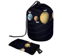Eslifey Trousse de maquillage de voyage - Multifonctionnelle - Organiseur rond - Poche de rangement - Corbeau - Nuit effrayante - Obscurité effrayante, Multicolore 3., 9.9x6.9in/25.2x17.6cm