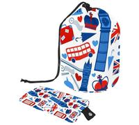 Eslifey Trousse de toilette avec cordon de serrage, en forme de tonneau, sac de maquillage de voyage portable, icône de Londres britannique, grande capacité, étanche, multifonction, multicolore,