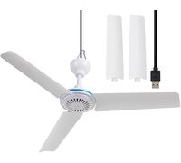 ESLOYSUN Petit Ventilateur de Plafond USB 19,7" Ventilateur de Plafond Portable pour Power Bank Intérieur et Extérieur Salle de Tour Table Bateau Cuisinier Voyage Tente Canopy Compartiment