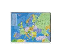 Leitz- Carte du monde Multicolore, 40 x 63.5 cm, Avec Tableau des Superficies et Habitants, Surface Lisse, Dessous Antidérapant, Ultra Fin pour Confort et Stabilité, 32188