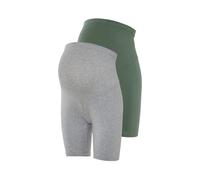 esmara® Lot de 2 cyclistes de grossesse femme (vert/gris, XXL(50/52))