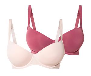 ESMARA® Lot de 2 soutiens-gorge à armature femme (rouge/fuchsia)