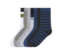 esmara® Lot de 7 paires de chaussettes garçon (rayures/blanc/gris/bleu/navy, 39/42)
