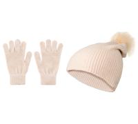 esmara® Parure gants et bonnet (Taille unique, crème)