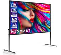 ESMART Economy EXA écran Pliable, Largeur Totale 226 cm | Surface de projection 221 × 125 cm, format 16:9, toile blanche pour home cinéma et présentations, installation