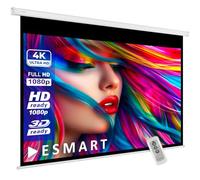 ESMART Economy EXM Écran de Projection Moteur 137 cm Image 100 x 56 cm (45") | Format 16:9 | Télécommande | Home cinéma projecteur électrique Écran de Projection Moteur LCD