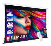 ESMART Economy EXT Toile de Tension 256 cm Image 200 x 113cm (90") | Format 16:9 | Télécommande | Home cinéma projecteur électrique Écran de Projection Moteur