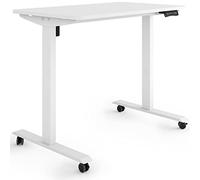 ESMART ETX-121WW 100x60cm Blanc Bureau Assis-Debout Ergonomique sur roulettes réglable en Hauteur électriquement 78,5-128,5cm 3X Mémoire Rappel d'activité Démarrage/arrêt en Douceur Montage Rapide