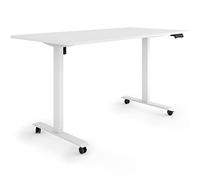 ESMART ETX-121WW 160x80cm Blanc Bureau Assis-Debout Ergonomique sur roulettes réglable en Hauteur électriquement 78,5-128,5cm 3X Mémoire Rappel d'activité Démarrage/arrêt en Douceur Montage Rapide