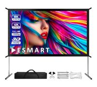 ESMART Pro MIMOBI Écran Cadre Pliable 313 cm (300x168 cm 16:9) Tissu: Blanc | Surface d'image 300 × 168 cm, Format 16:9, tissu blanc pour cinéma maison, cadre pliant mobile