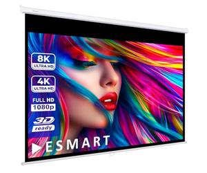 ESMART Pro MIROLO Écran Manuel 342 cm (323 x 202 cm 16:10) Tissu: Blanc | Surface d'image 323 × 202 cm, Format 16:10, tissu blanc, manuelle avec frein de remontée