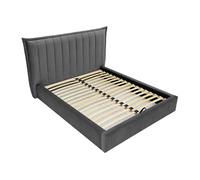 Esmee - lit coffre - 160x200 cm - en velours - sommier inclus - Gris Anthracite