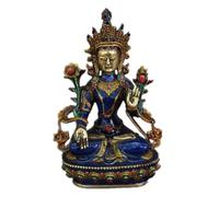 esmen Bronze Tara Avalokitesvara Buddha Statue, Brass Painted Sculpture Figurine Craft Home Decoration(Gold)