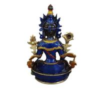 esmen Bronze Tara Avalokitesvara Buddha Statue, Brass Painted Sculpture Figurine Craft Home Decoration(Blauw)