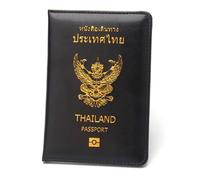 esmen Étui en Cuir for Passeport thaïlandais, étui de Protection for, for Carte d'identité d'affaires d'Asie du Sud-Est(Svart)